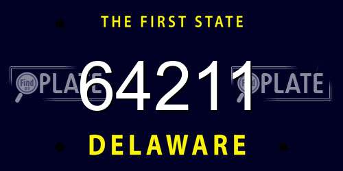 64211 Delaware License Plate