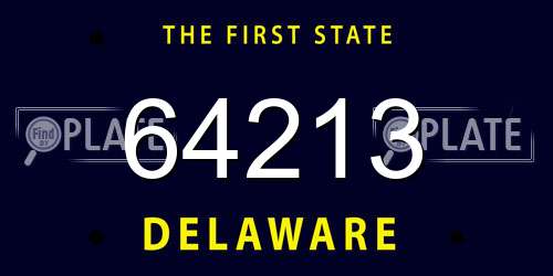 64213 Delaware License Plate