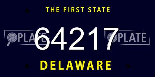 64217 Delaware License Plate