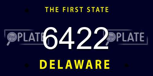 6422 Delaware License Plate