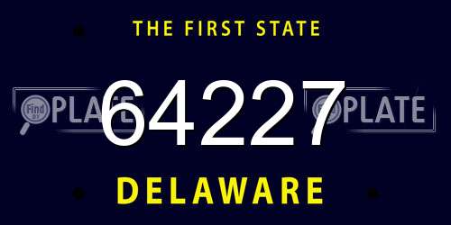 64227 Delaware License Plate