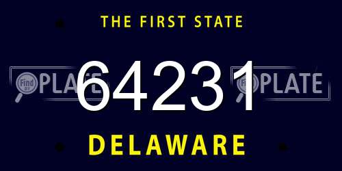 64231 Delaware License Plate