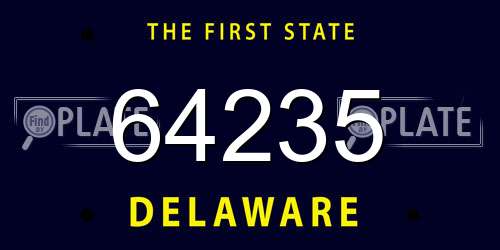 64235 Delaware License Plate