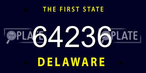 64236 Delaware License Plate