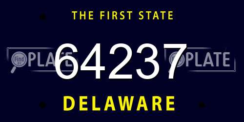64237 Delaware License Plate