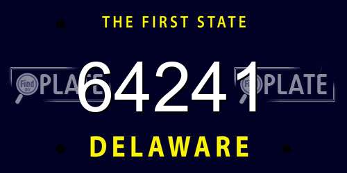 64241 Delaware License Plate