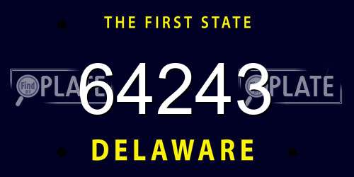 64243 Delaware License Plate