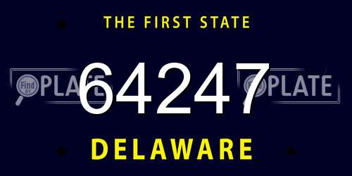 64247 Delaware License Plate