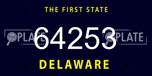 64253 Delaware License Plate