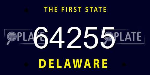 64255 Delaware License Plate
