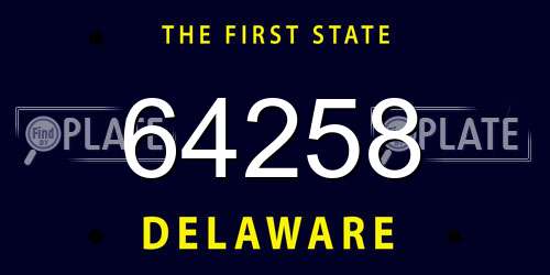 64258 Delaware License Plate