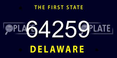64259 Delaware License Plate