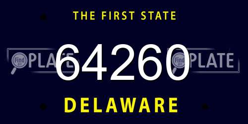 64260 Delaware License Plate