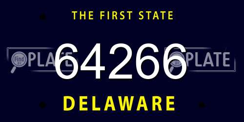 64266 Delaware License Plate