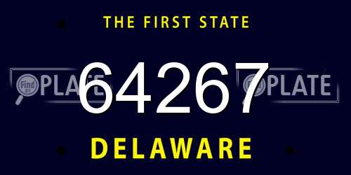 64267 Delaware License Plate