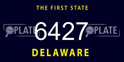 6427 Delaware License Plate