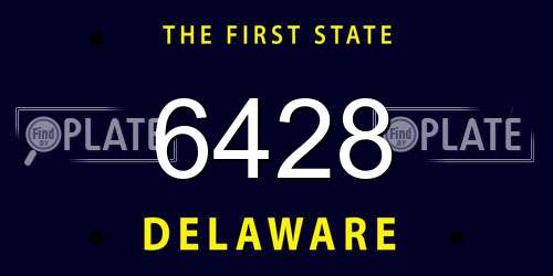 6428 Delaware License Plate