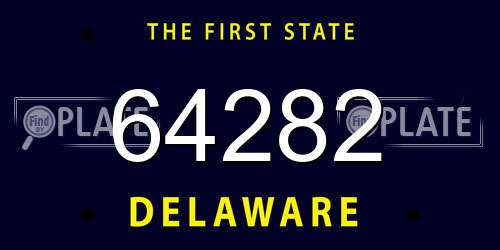 64282 Delaware License Plate