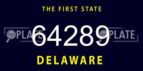 64289 Delaware License Plate