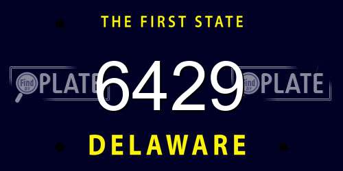 6429 Delaware License Plate