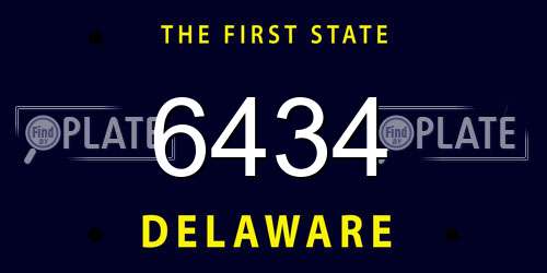 6434 Delaware License Plate