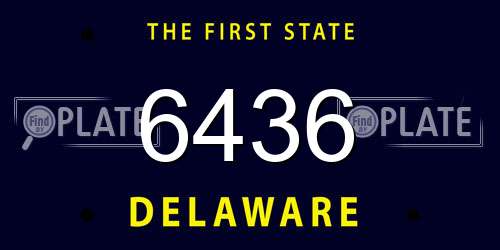 6436 Delaware License Plate