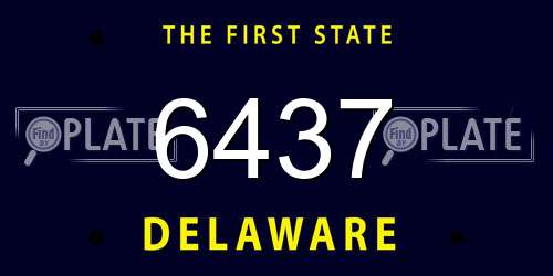 6437 Delaware License Plate