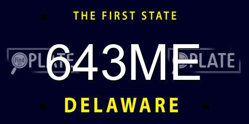 643ME Delaware License Plate