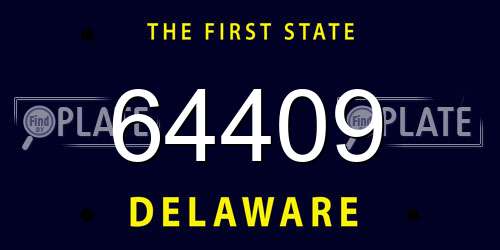 64409 Delaware License Plate