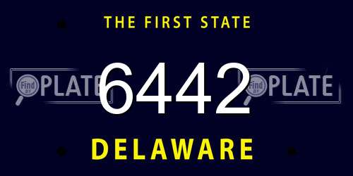 6442 Delaware License Plate