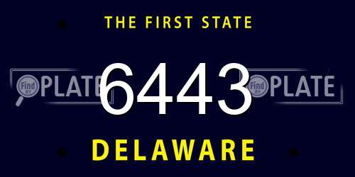 6443 Delaware License Plate