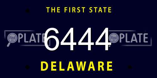 6444 Delaware License Plate