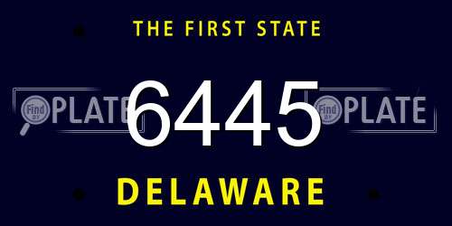 6445 Delaware License Plate