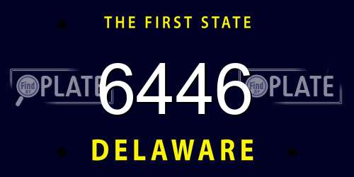 6446 Delaware License Plate