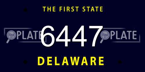 6447 Delaware License Plate
