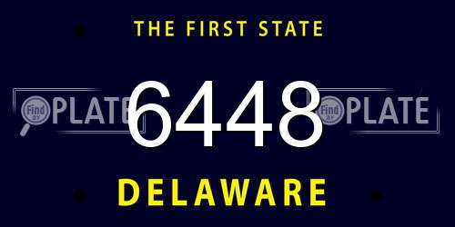 6448 Delaware License Plate