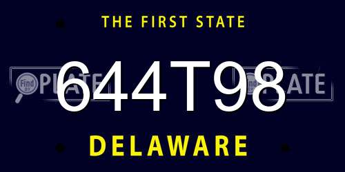 644T98 Delaware License Plate