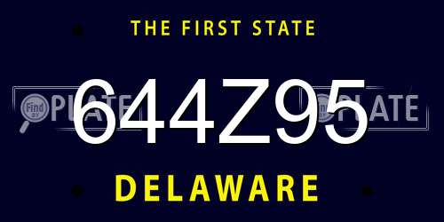 644Z95 Delaware License Plate