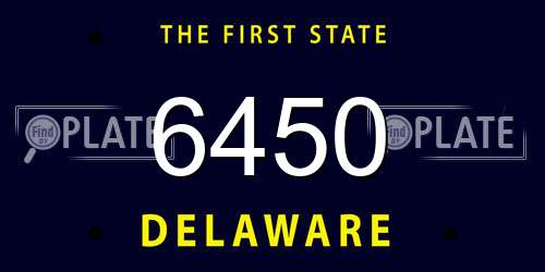 6450 Delaware License Plate