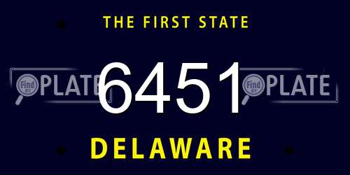 6451 Delaware License Plate