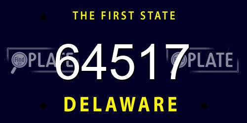64517 Delaware License Plate