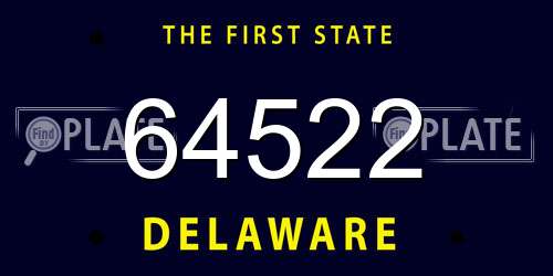 64522 Delaware License Plate