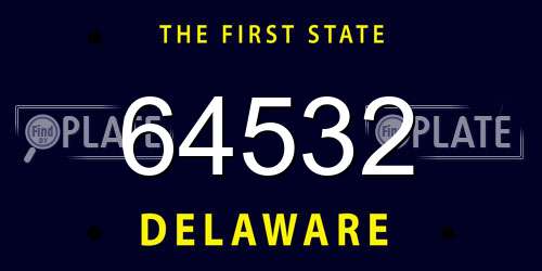 64532 Delaware License Plate