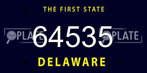 64535 Delaware License Plate