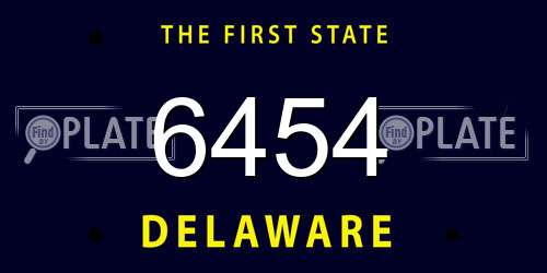6454 Delaware License Plate