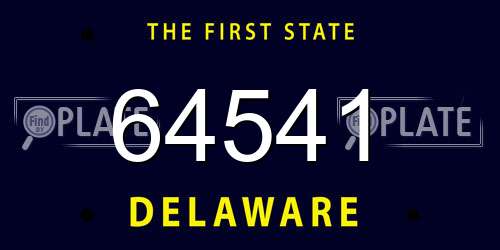 64541 Delaware License Plate