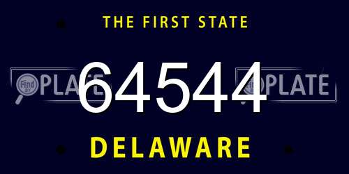 64544 Delaware License Plate