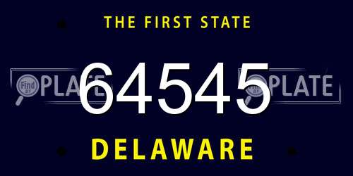 64545 Delaware License Plate