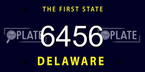6456 Delaware License Plate