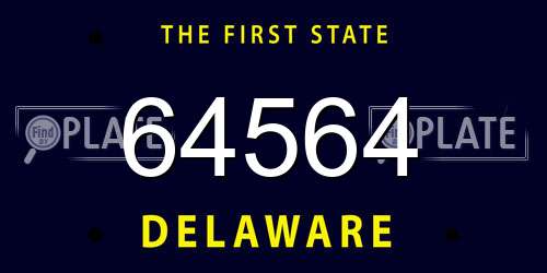 64564 Delaware License Plate